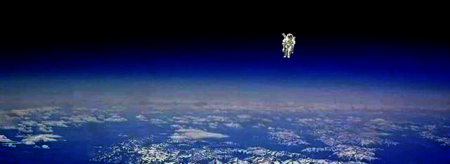 Astronaut Bruce McCandless II floats untethered away from the safety of the space shuttle, with nothing but his Manned Maneuvering Unit keeping him alive. The first person in history to do so.
Photo Credit: NASA
